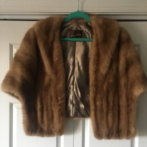 Antique brown fur cape